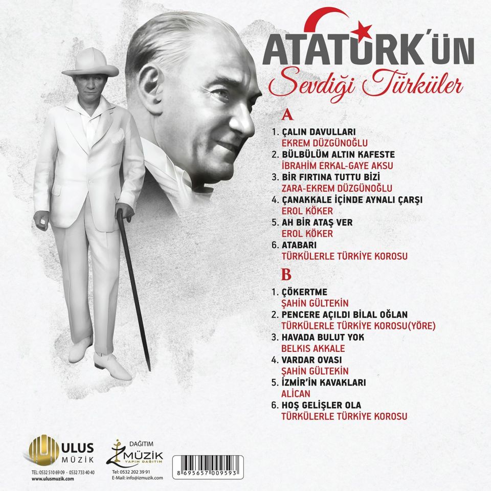 ATATÜRK'ÜN SEVDİĞİ TÜRKÜLER - ÇEŞİTLİ SANATCILAR (LP)