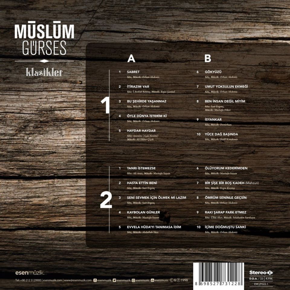 MÜSLÜM GÜRSES - KLASİKLER (2 LP)