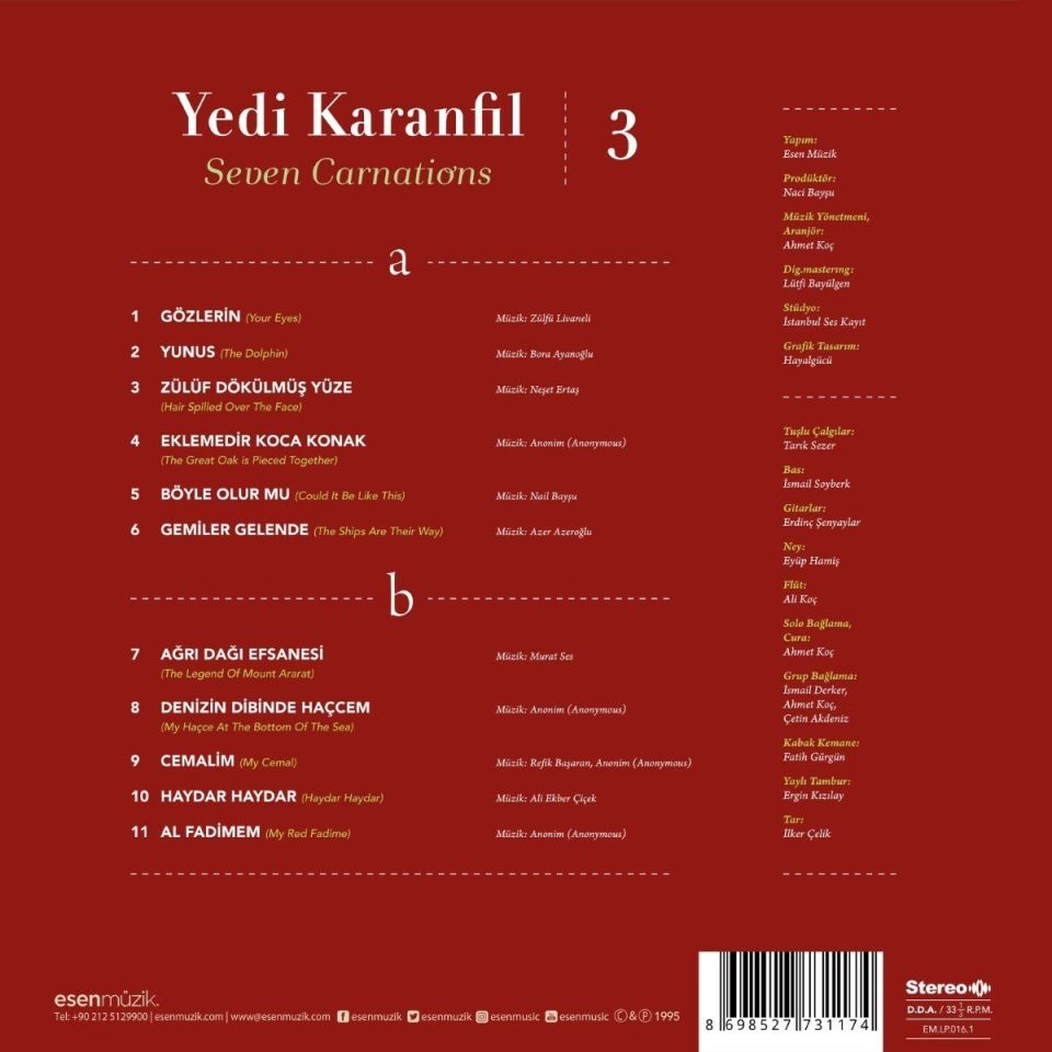 YEDİ KARANFİL 3 - SEVEN CARNATIONS 3 (LP)