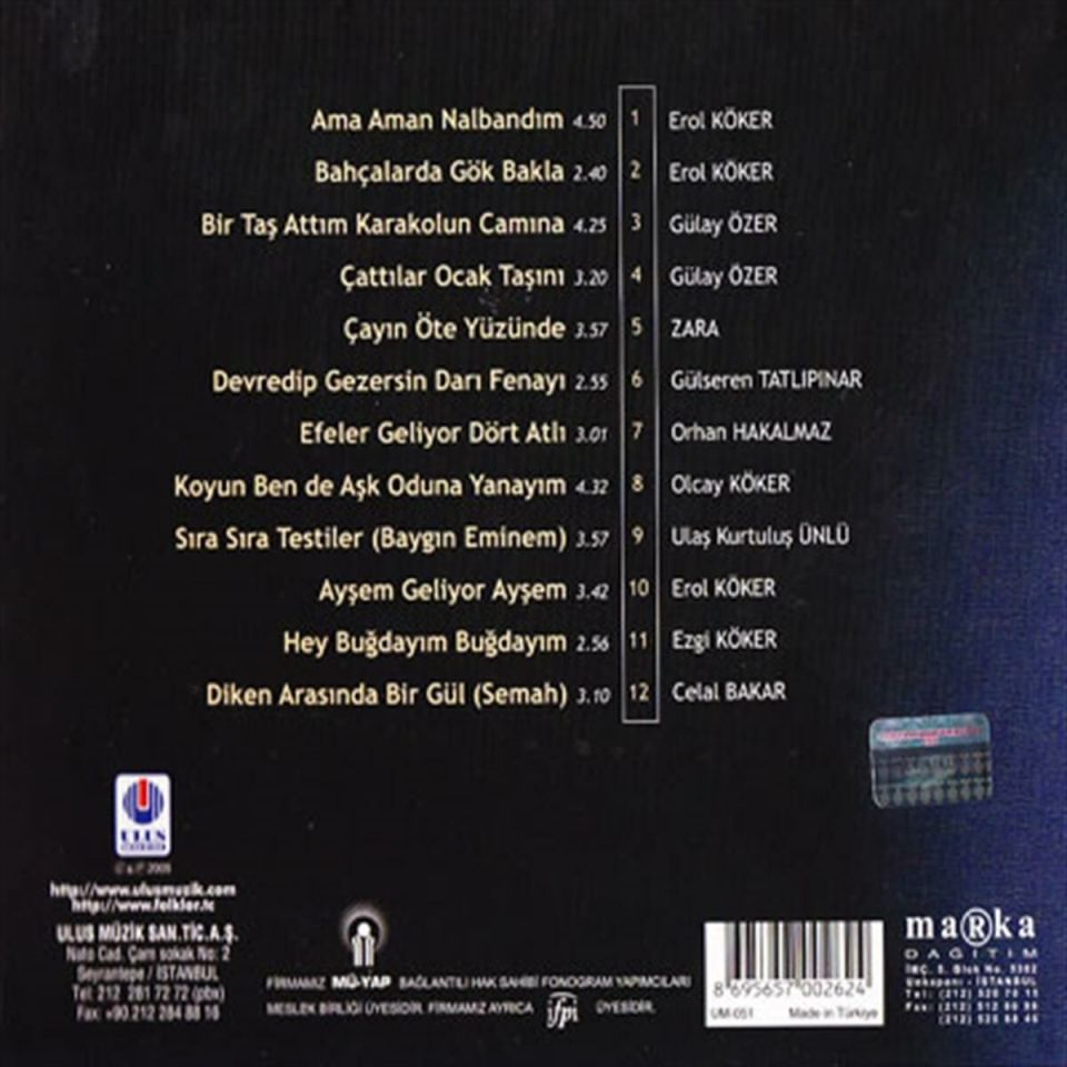 TÜRKÜLERLE TÜRKİYE (TÜRKİYE WITH FOLK SONGS) - 45 MANİSA (CD)
