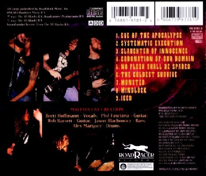 MALEVOLENT CREATION - RETRIBUTION (CD) (1992)