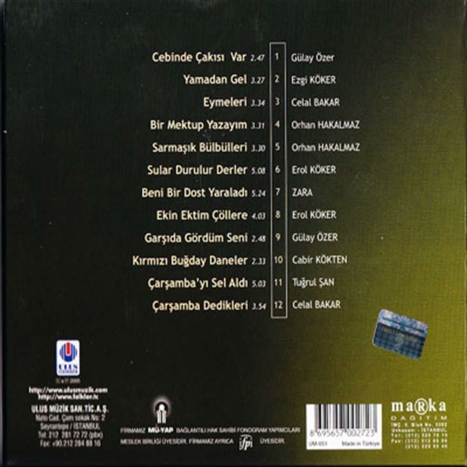 TÜRKÜLERLE TÜRKİYE (TÜRKİYE WITH FOLK SONGS) - 55 SAMSUN (CD)