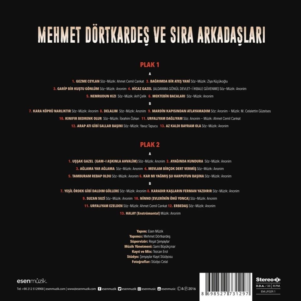 MEHMET DÖRTKARDEŞ - VE SIRA ARKADAŞLARI (2 LP)