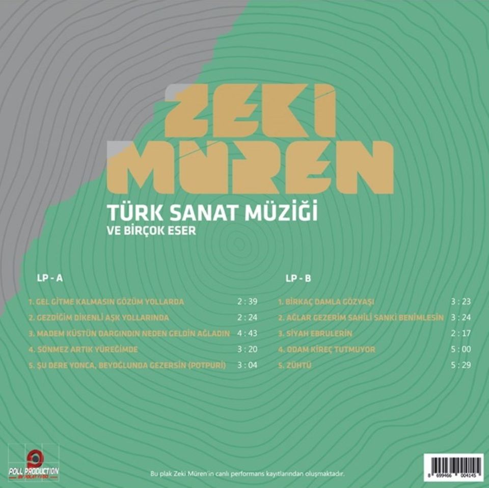 ZEKİ MÜREN - TÜRK SANAT MÜZİĞİ VE BİRÇOK ESER (LP)