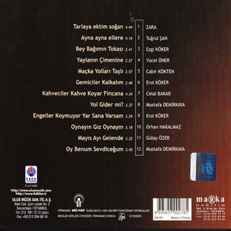 TÜRKÜLERLE TÜRKİYE (TÜRKİYE WITH FOLK SONGS) - 61 TRABZON (CD)