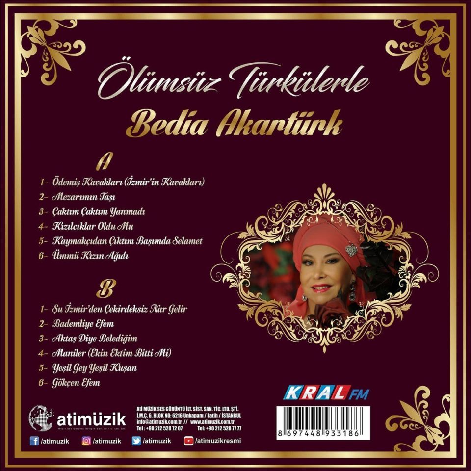 BEDİA AKARTÜRK - ÖLÜMSÜZ TÜRKÜLERLE (LP)