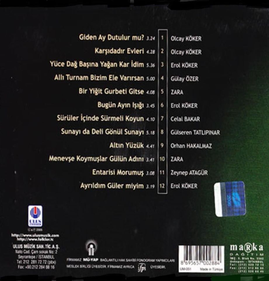 TÜRKÜLERLE TÜRKİYE   (TÜRKİYE WITH FOLK SONGS) 71 KIRIKKALE  (CD)