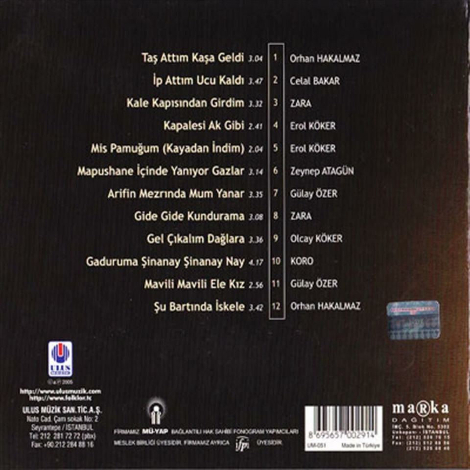 TÜRKÜLERLE TÜRKİYE (TÜRKİYE WITH FOLK SONGS) 74 BARTIN (CD)