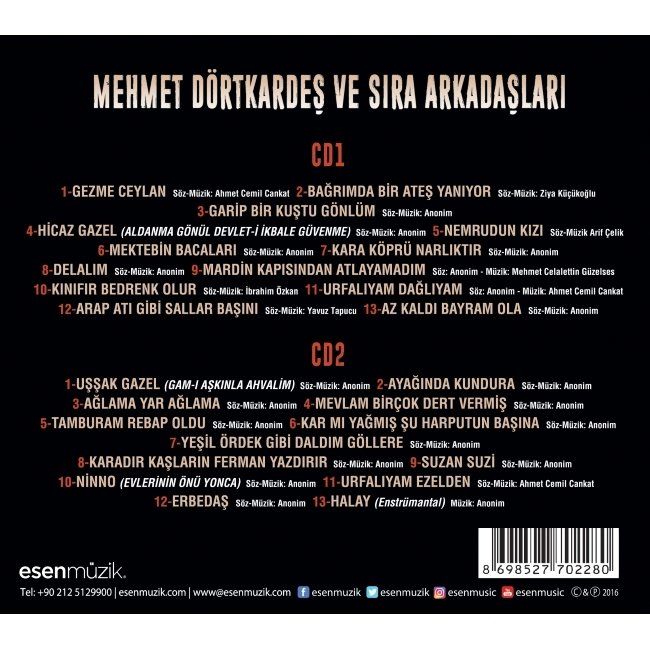 MEHMET DÖRTKARDEŞ - VE SIRA ARKADAŞLARI(2 CD)