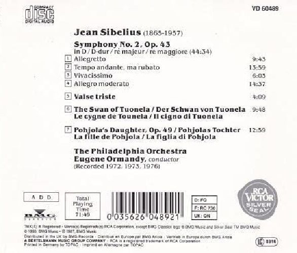 SIBELIUS - SYMPHONY NO.2 (CD)(1990)