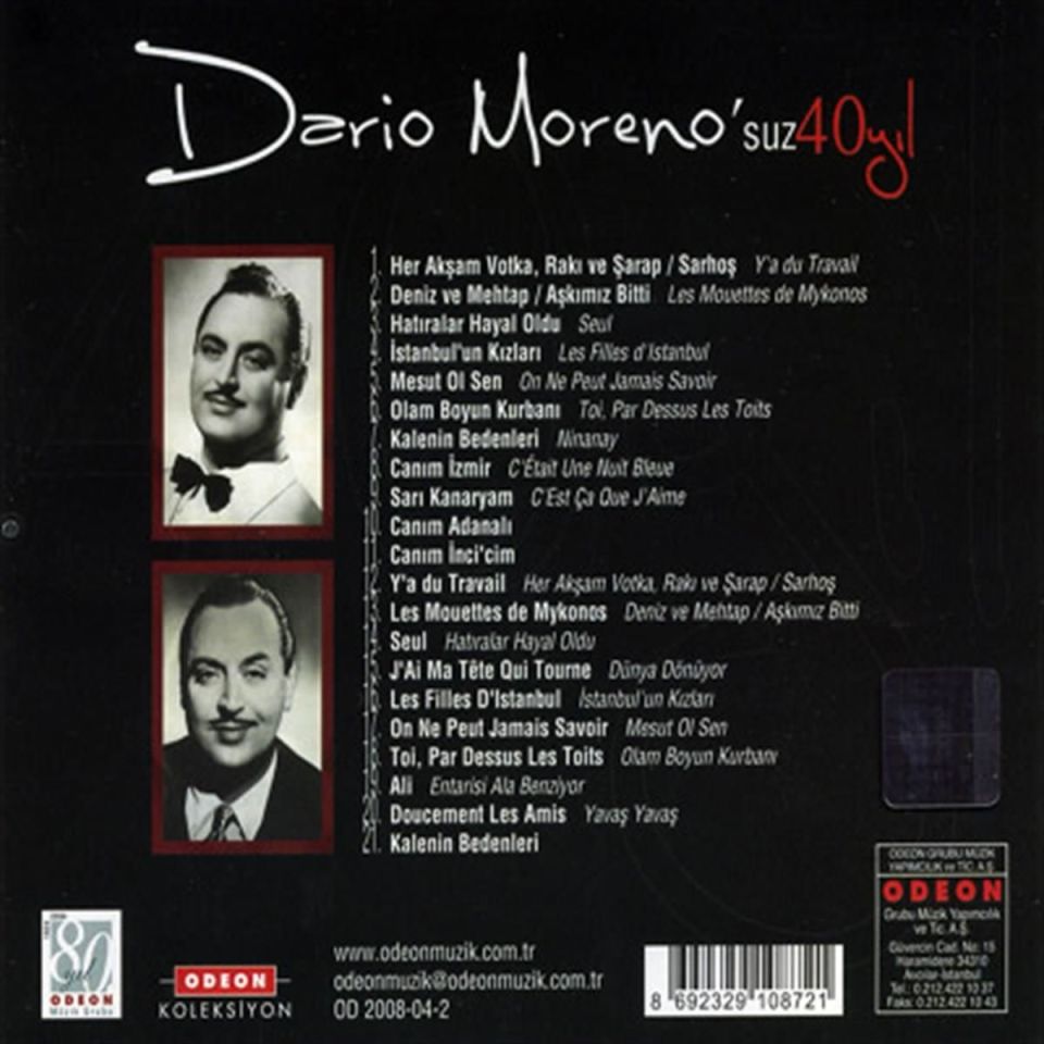 DARIO MORENO - DARIO MORENO'SUZ 40 YIL (CD) (2008)