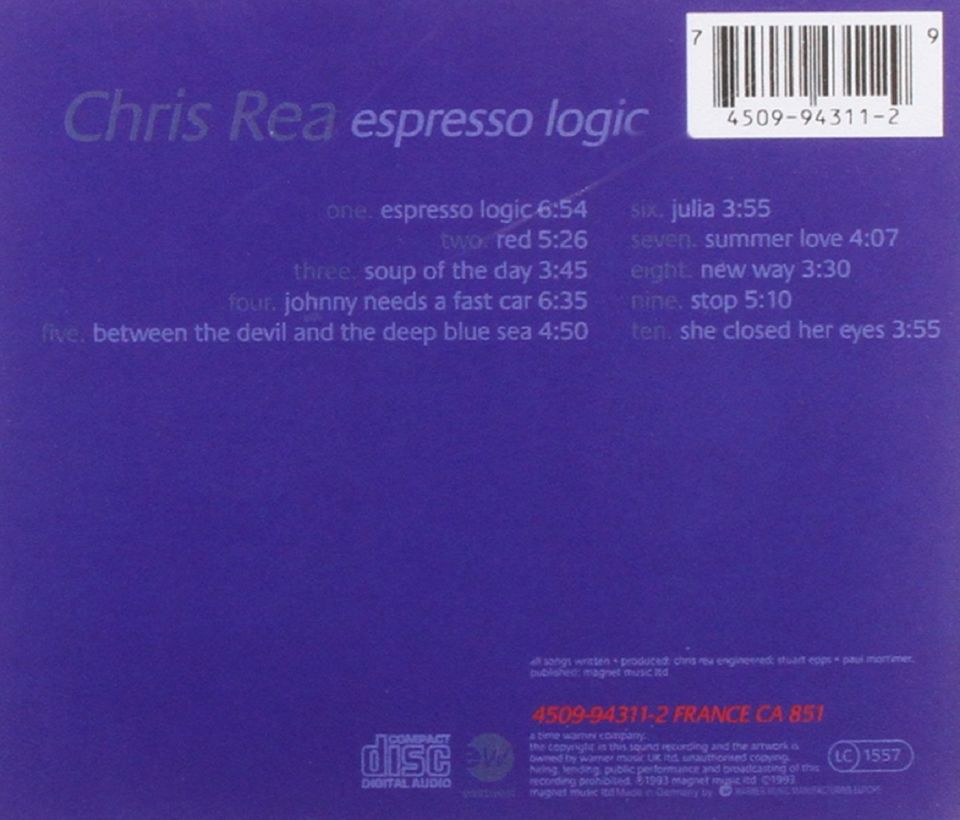 CHRIS REA - ESPRESSO LOGIC (CD) (1993)