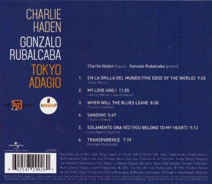 CHARLIE HADEN,GONZALO RUBALCABA - TOKYO ADAGIO (CD)