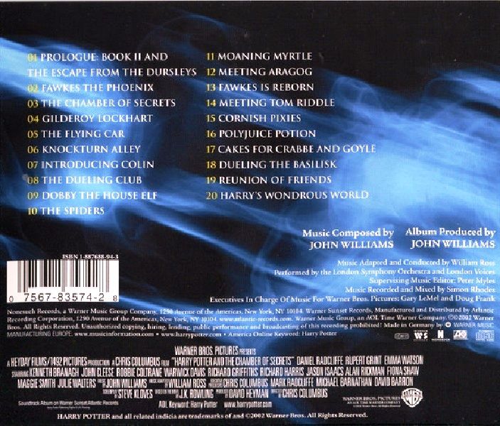 SOUNDTRACK - HARRY POTTER AND THE CHAMBER OF SECRETS (CD) (2002)