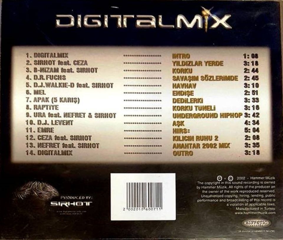 DIGITAL MIX - TURKISH HIP HOP 2002 VOL. 1 (CD) (2002)