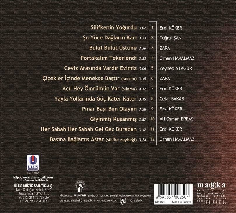 TÜRKÜLERLE TÜRKİYE (TÜRKİYE WITH FOLK SONGS) - 33 İÇEL