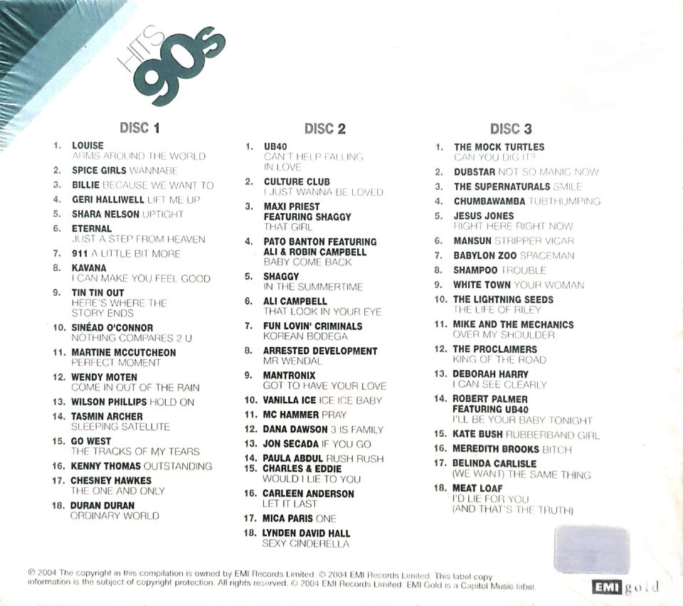GREATEST HITS OF 90'S - VARIOUS (3 CD) (2004)