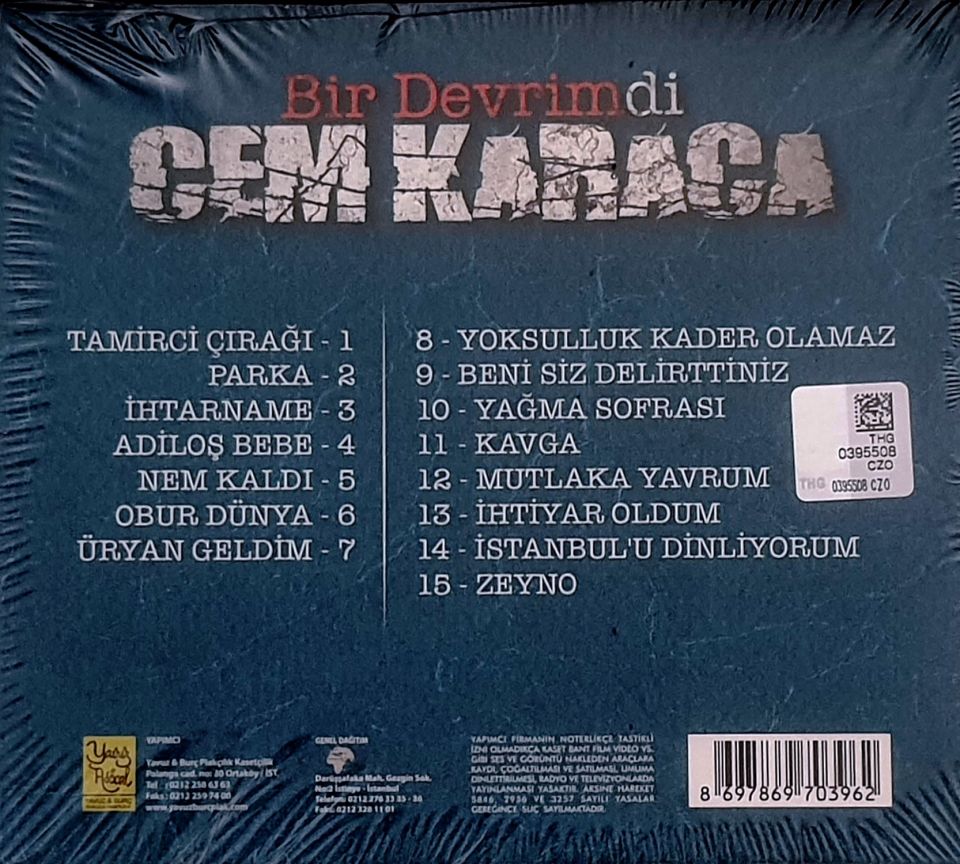 CEM KARACA - BİR DEVRİMDİ (CD) (2015)