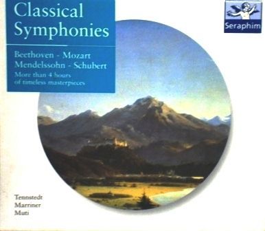 CLASSICAL SYMPHONIES - BEETHOVEN, MOZART, MENDELSSOHN, SCHUBERT- TENNSTEDT, MARRINER, MUTI