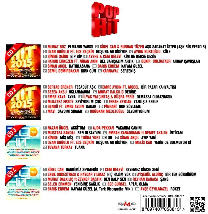 POP HIT - ÇEŞİTLİ SANATÇILAR (4 CD)