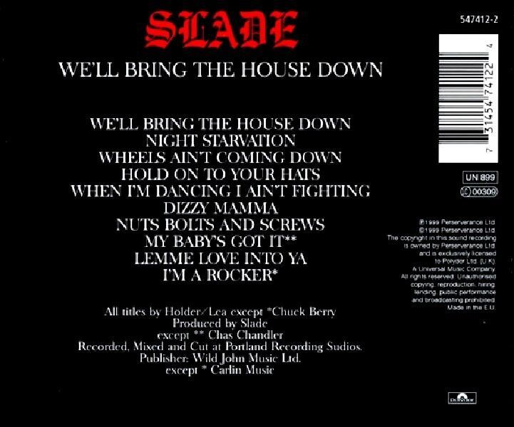 SLADE - WE'LL BRING  THE HOUSE DOWN (CD) (1999)