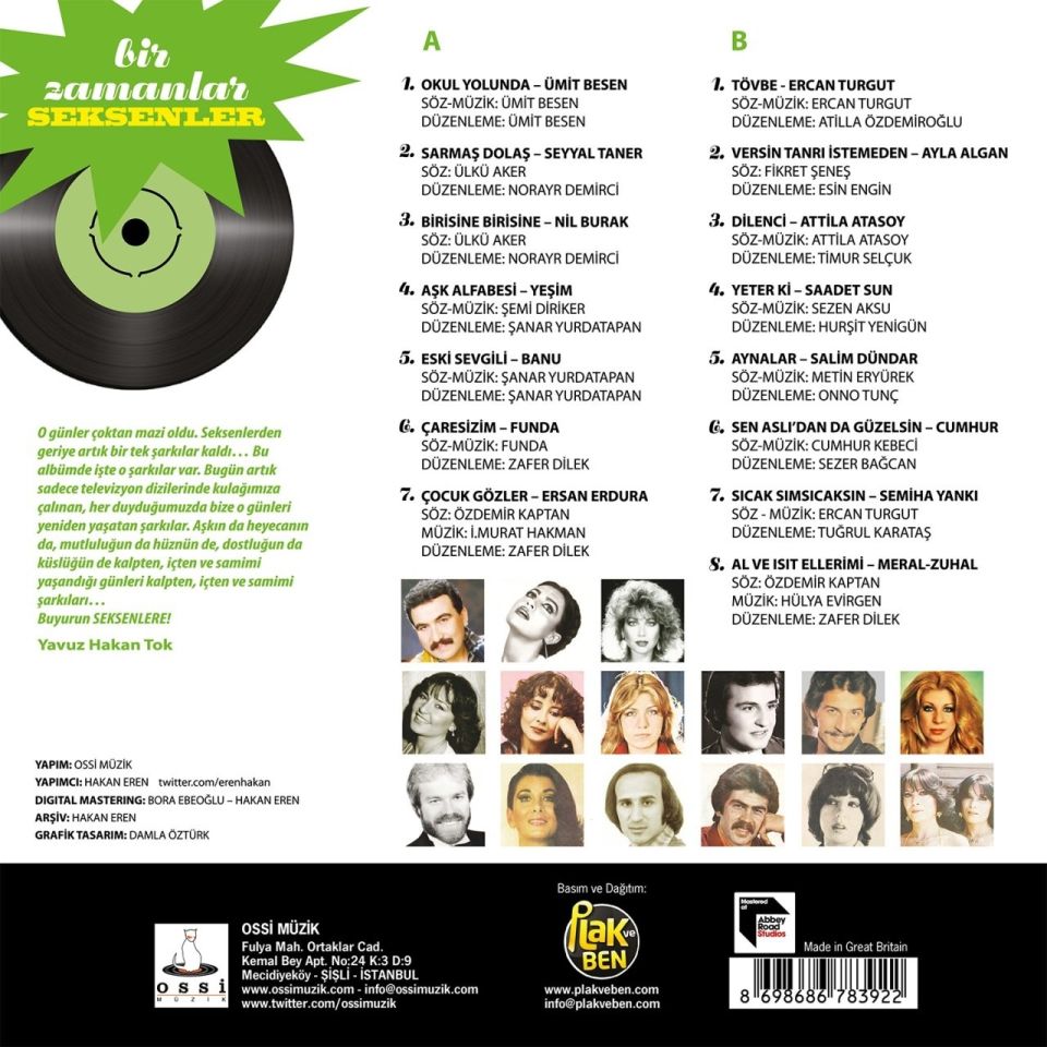 BİR ZAMANLAR SEKSENLER - ÇEŞİTLİ SANATÇILAR (LP)