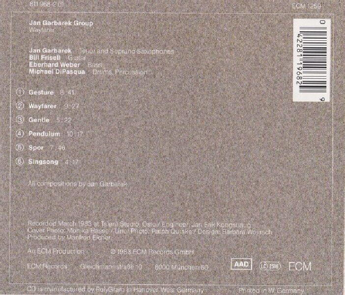 JAN GARBAREK GROUP - WAYFARER (CD) (1983)