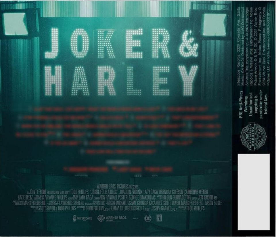 JOAQUIN PHOENIX, LADY GAGA - JOKER: FOLIE A DEUX (SOUNDTRACK) (CD) (2024)