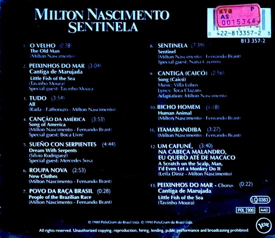 MILTON NASCIMENTO - SENTINELA (CD)