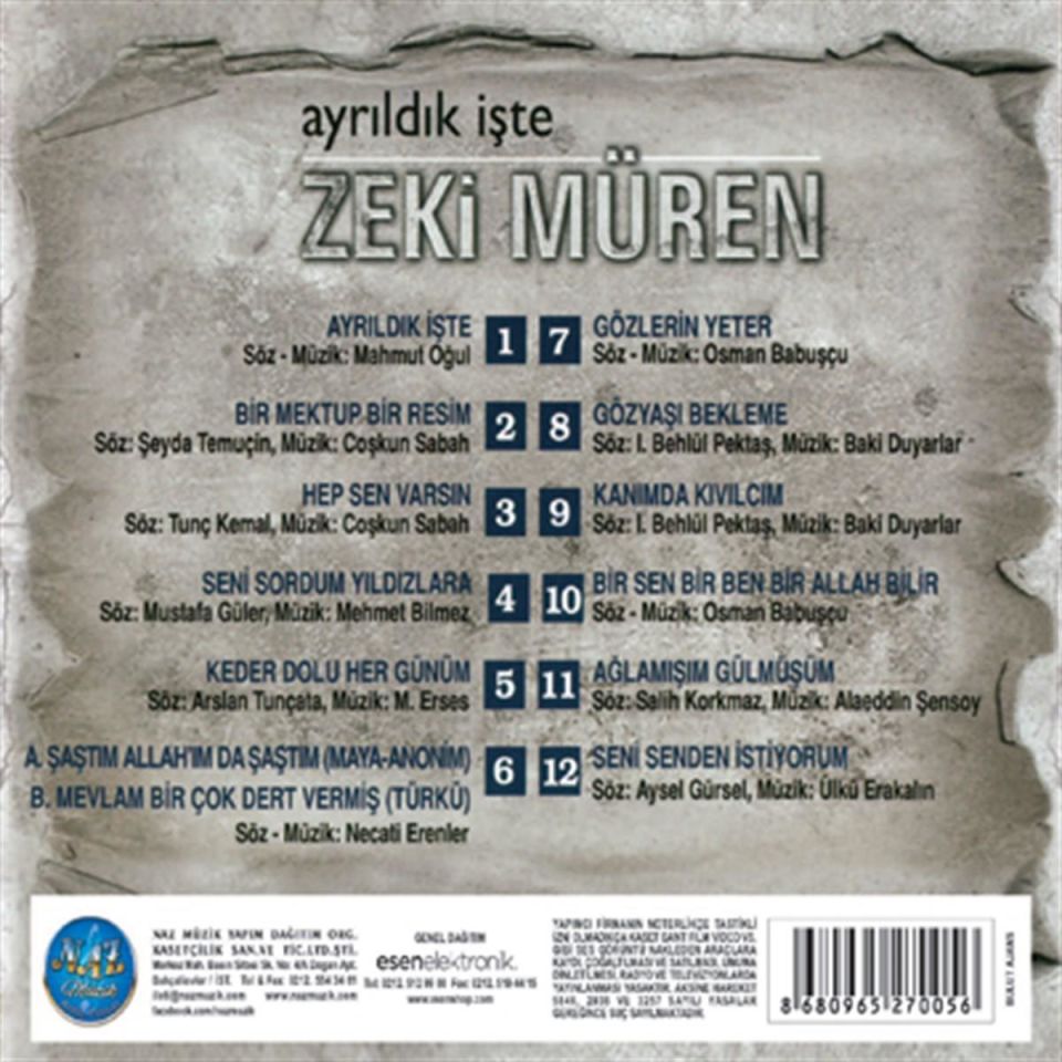 ZEKİ MÜREN - AYRILDIK İŞTE (CD)