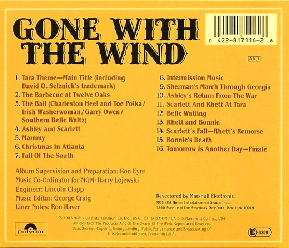 GONE WITH THE WIND - SOUNDTRACK (CD)
