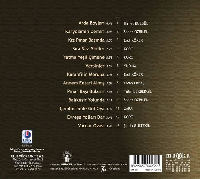 TÜRKÜLERLE TÜRKİYE (TÜRKİYE WITH FOLK SONGS) - 17 ÇANAKKALE