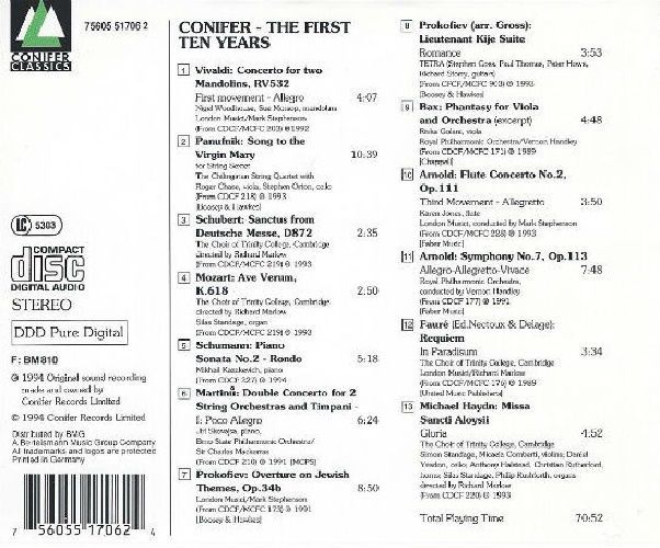 CONIFER - THE FIRST TEN YEARS (CD) (1994)