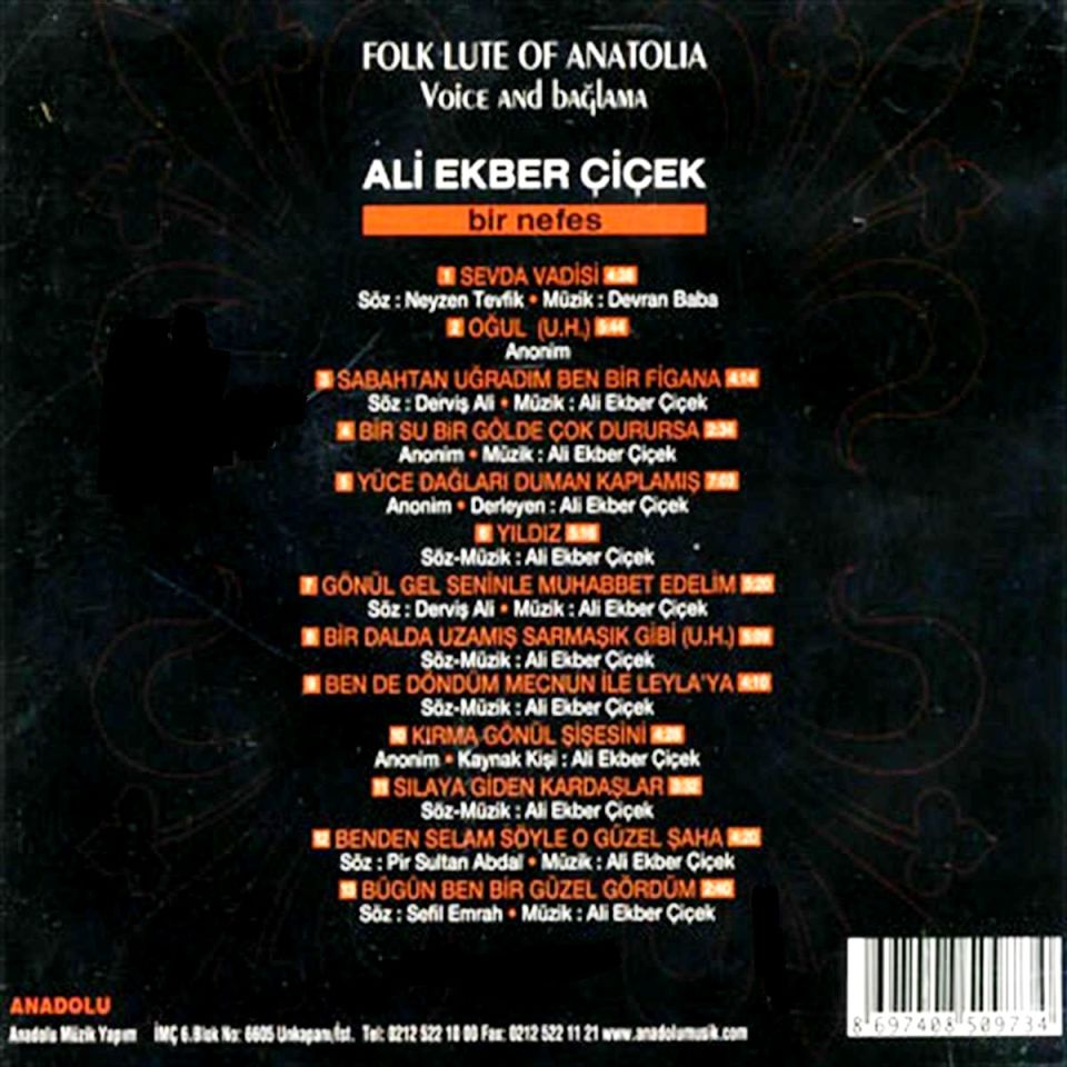 ALİ EKBER ÇİÇEK - BİR NEFES (CD + VCD)