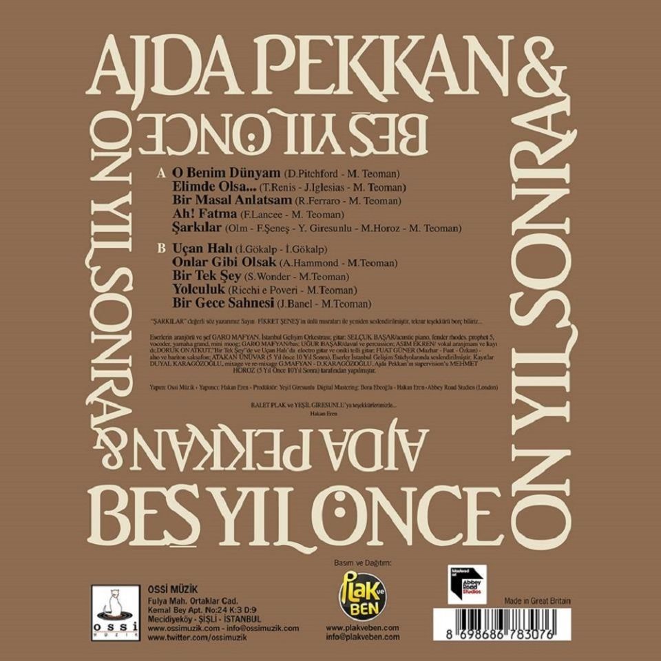 AJDA PEKKAN & BEŞ YIL ÖNCE ON YIL SONRA - BEŞ YIL ÖNCE ON YIL SONRA (LP)