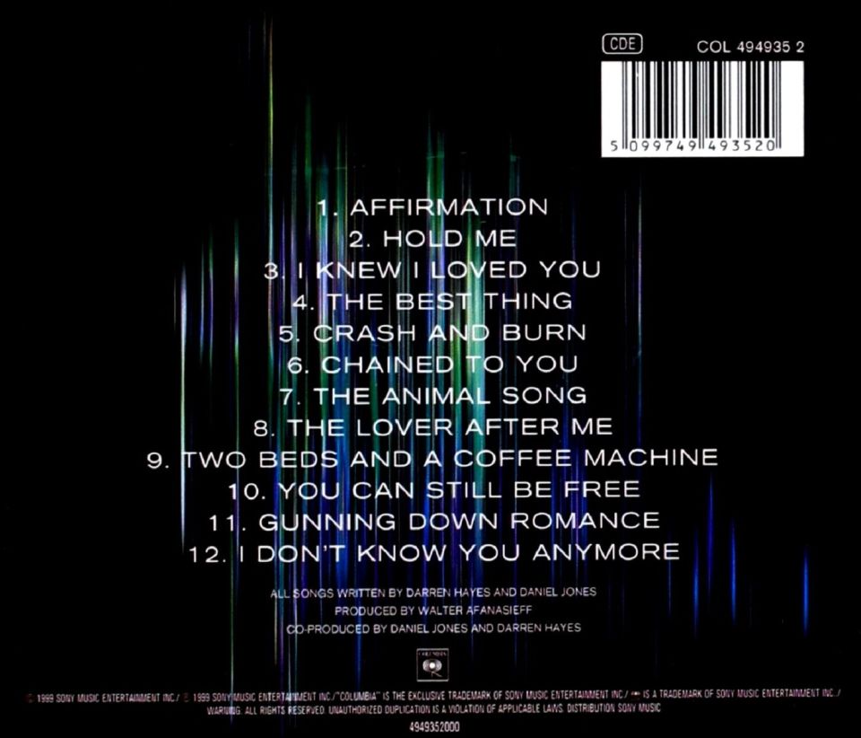 SAVAGE GARDEN - AFFIRMATION (CD) (1999)