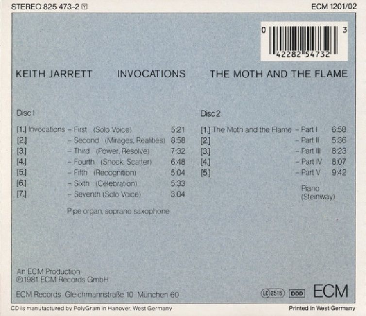 KEITH JARRETT - INVOCATIONS - THE MOTH AND THE FLAME (2 CD)  (1981)
