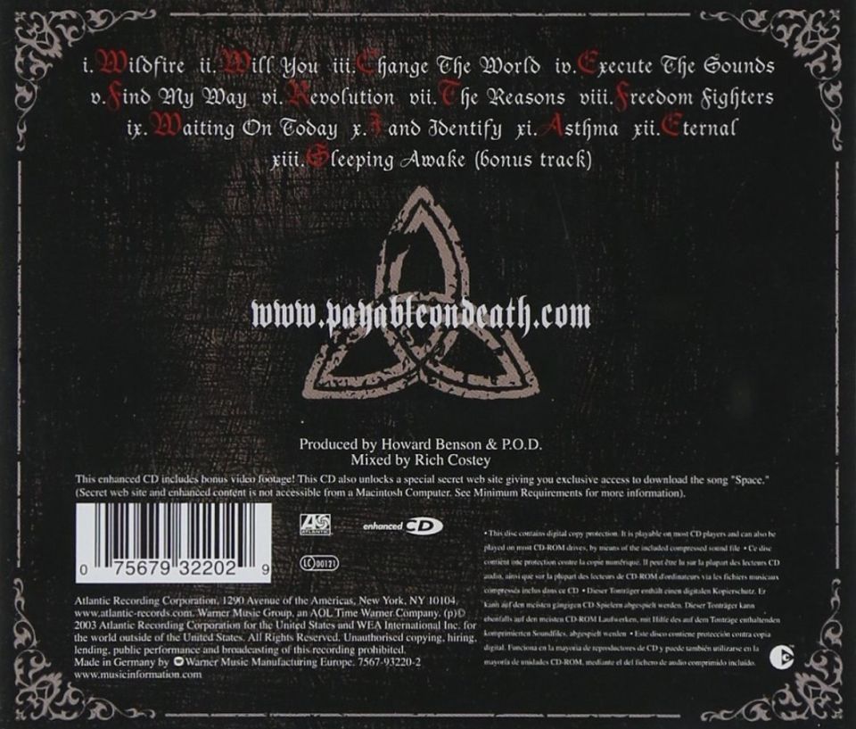 P.O.D. - PAYABLE ON DEATH (CD) (2003)