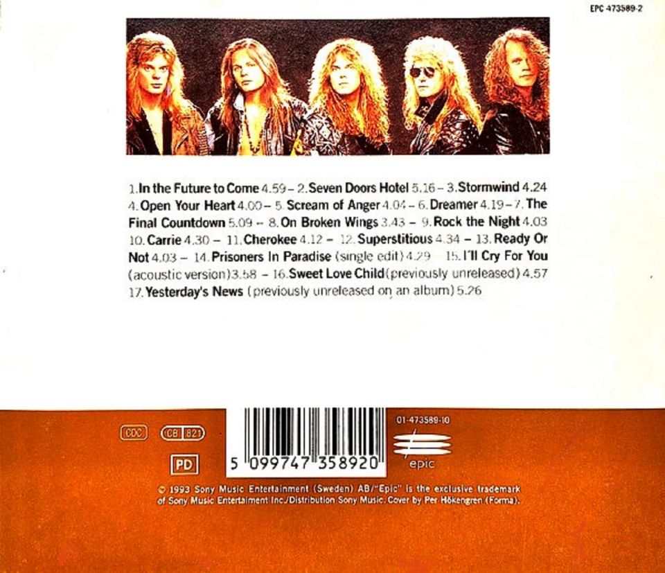 EUROPE - 1982-1992 (CD) (1993)