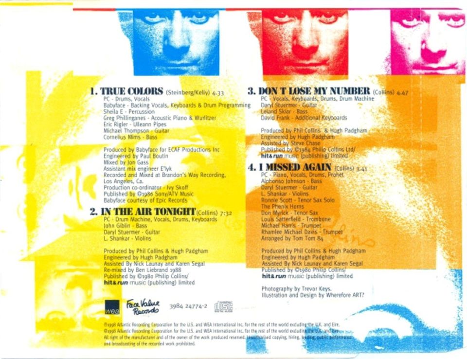 PHIL COLLINS - TRUE COLORS (SINGLE CD)