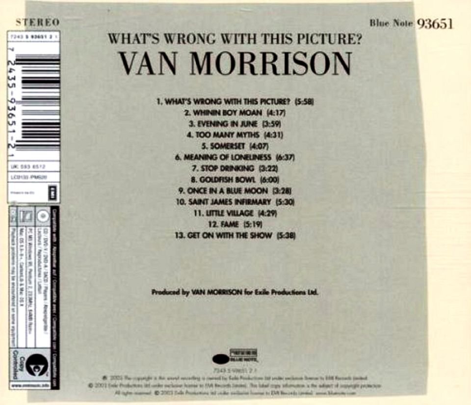 VAN MORRISON - WHAT'S WRONG WITH THIS PICTURE (CD) (2003)