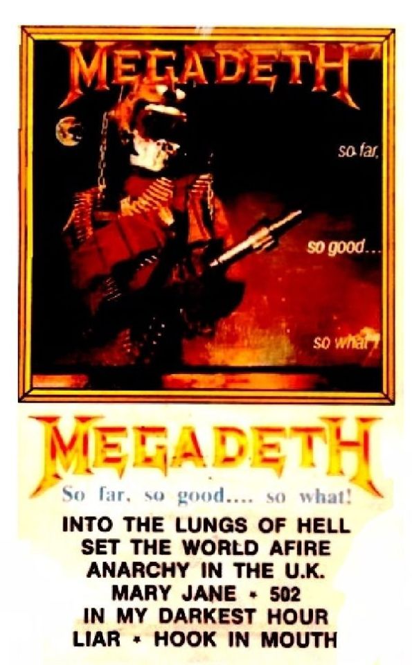 MEGADETH - SO FAR SO GOOD SO WHAT! (MC) (1988)