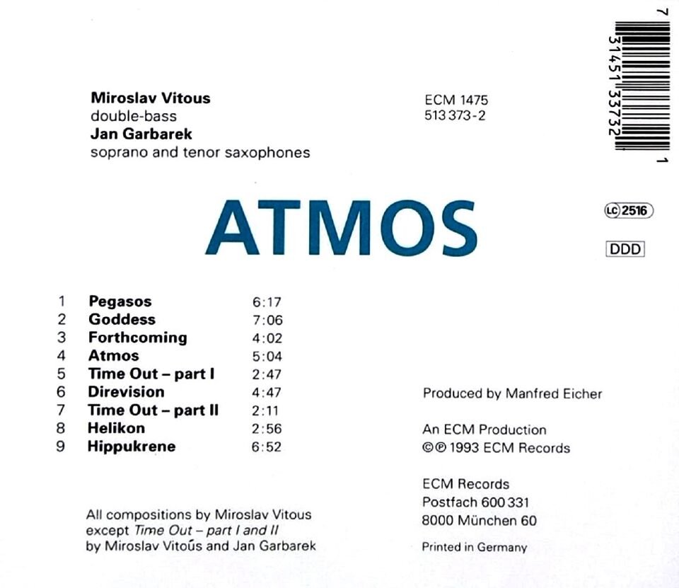 MIROSLAV VITOUS & JAN GARBAREK - ATMOS (CD) (1993)