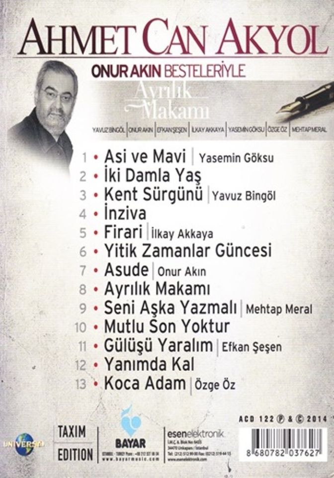 AHMET CAN AKYOL - AYRILIK MAKAMI (ONUR AKIN BESTELERİYLE)