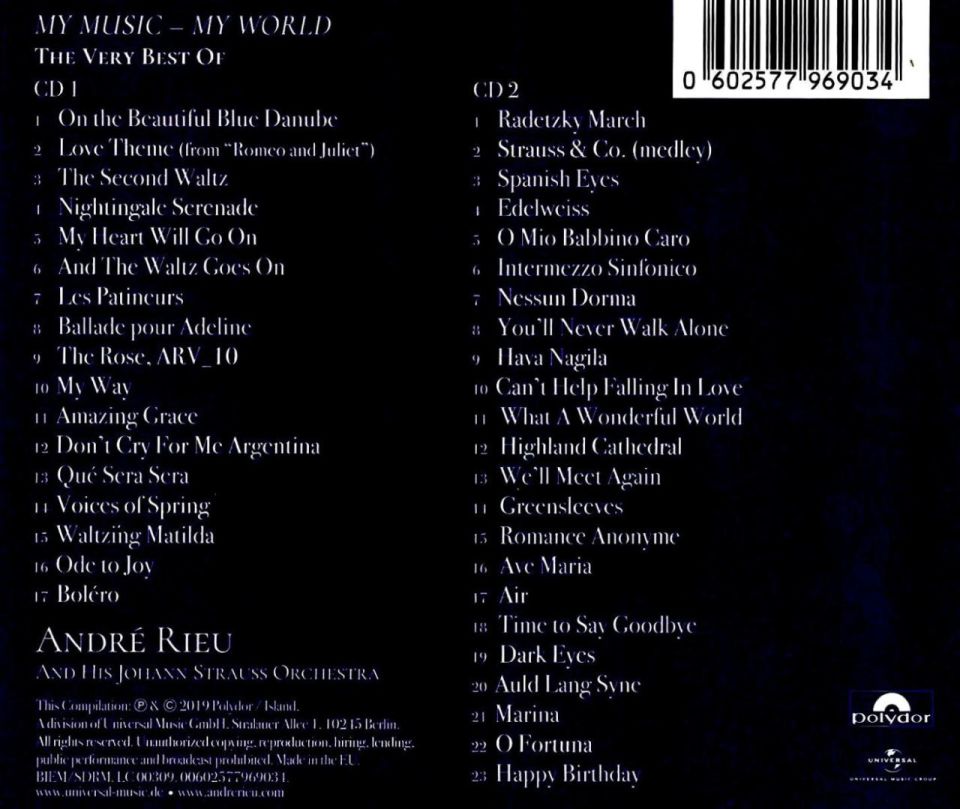 ANDRE RIEU&JOHANN STRAUSS - MY MUSIC - MY WORLD - THE VERY BEST OF