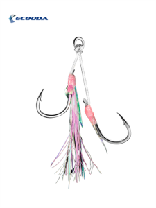 Ecooda Pink Style Light Jigging Double Hooks