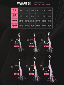 Ecooda Pink Style Light Jigging Double Hooks