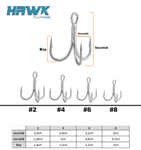 Fujin Hawk Süper Anti-Rust Üçlü Kanca