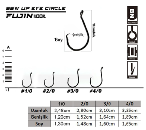 Fujin SSW Up Eye Circle Delikli Yemli Kancası