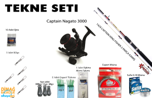 1423 Captain King Fisher 2 Parça Kamış - Captain Nagato 3000 Tekne Seti